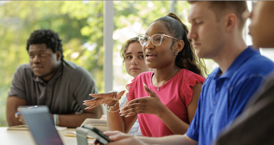 student in classroom